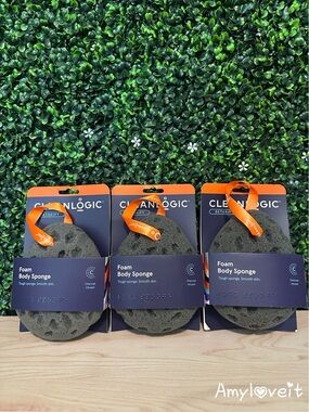 Cleanlogic Charcoal Infused Foam Body Sponge Set Of 3 #13